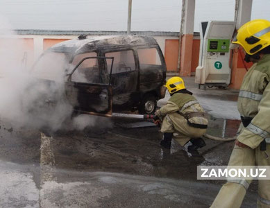 Gaz to‘ldirilayotgan “Damas” yonib ketdi