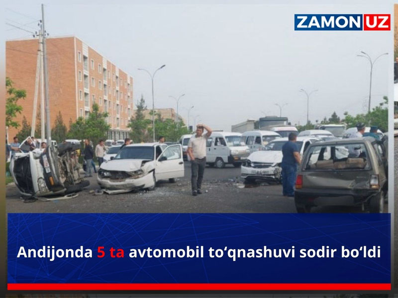 Andijonda 5 ta avtomobil to‘qnashuvi sodir bo‘ldi