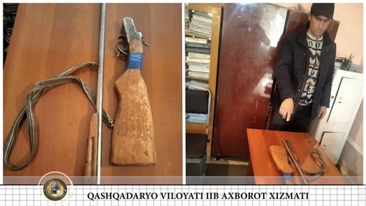 Деҳқонободда эски молхона девори орасидан милтиқ топилди