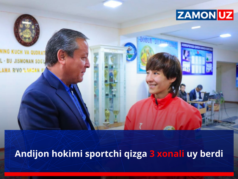 Andijon hokimi sportchi qizga 3 xonali uy berdi