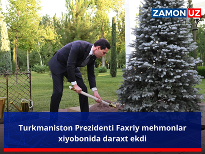 Turkmaniston Prezidenti Faxriy mehmonlar xiyobonida daraxt ekdi