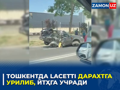 Тошкентда Lacetti дарахтга урилиб, ЙТҲга учради