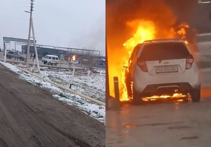 Қашқадарёдаги заправкада Спарк ёниб кетди