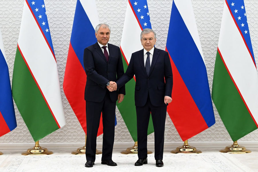 Shavkat Mirziyoyev Rossiya Davlat Dumasi raisini qabul qildi