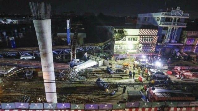 Tailandda qurilayotgan avtomagistral yo'l qulab tushdi