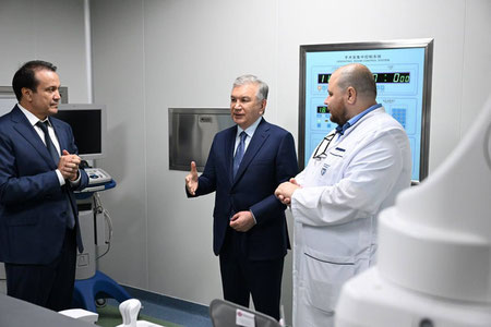 Президент Шаҳрисабздаги кардиология марказига борди