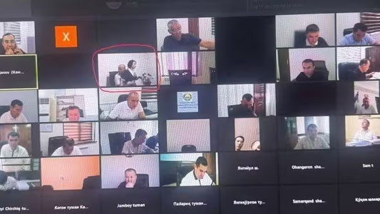 Videoselektorda xodimasini quchoqlab o‘tirgan mansabdor ishdan olindi