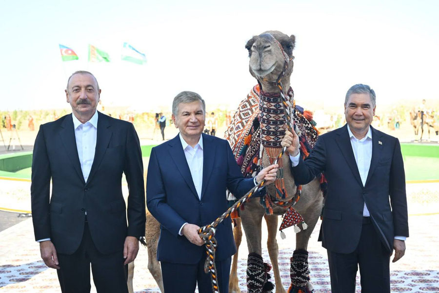 Gurbanguli Berdimuhamedov O‘zbekiston Prezidentiga tuya va bo‘taloq hadya qildi