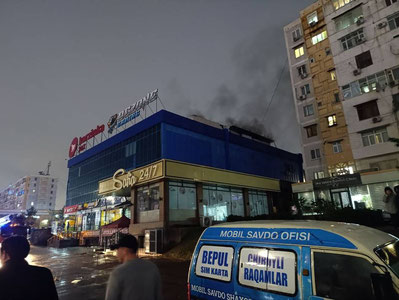 Toshkentdagi savdo majmuasida yong‘in sodir bo‘ldi